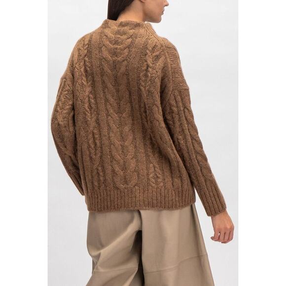 Vince Cable Braid Alpaca & Wool Blend Sweater Long Sleeve In Camel Size L NWT - Picture 3 of 12